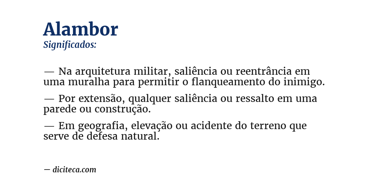 Significado de alambor