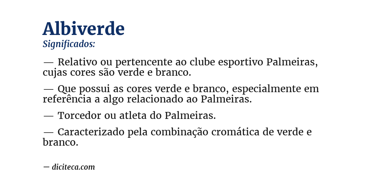 Significado de albiverde