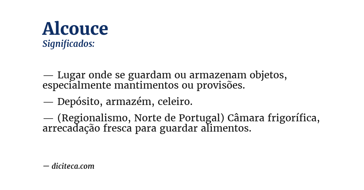 Significado de alcouce