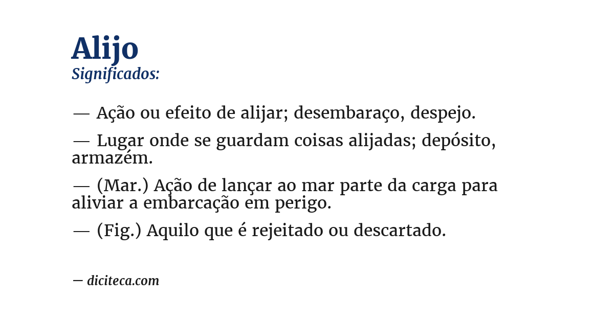 Significado de alijo