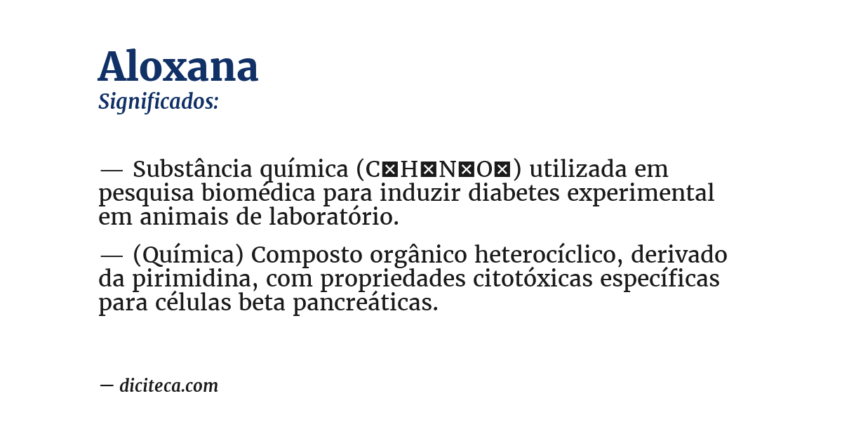 Significado de aloxana