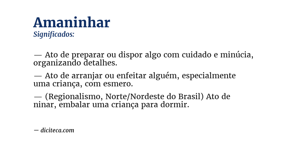 Significado de amaninhar