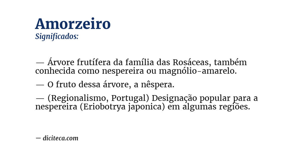 Significado de amorzeiro