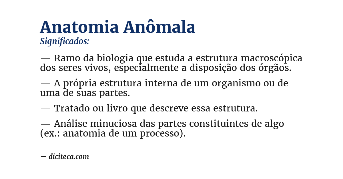 Significado de anatomia anômala