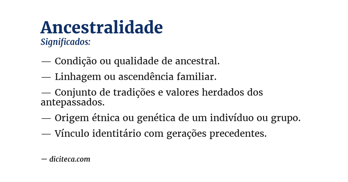 Significado de ancestralidade