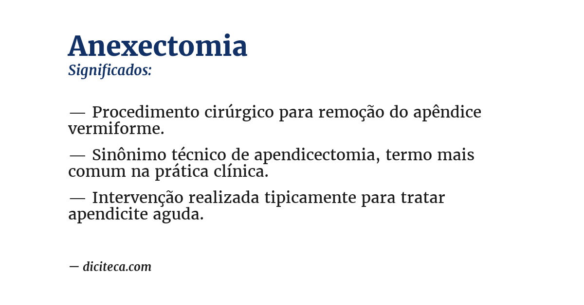 Significado de anexectomia