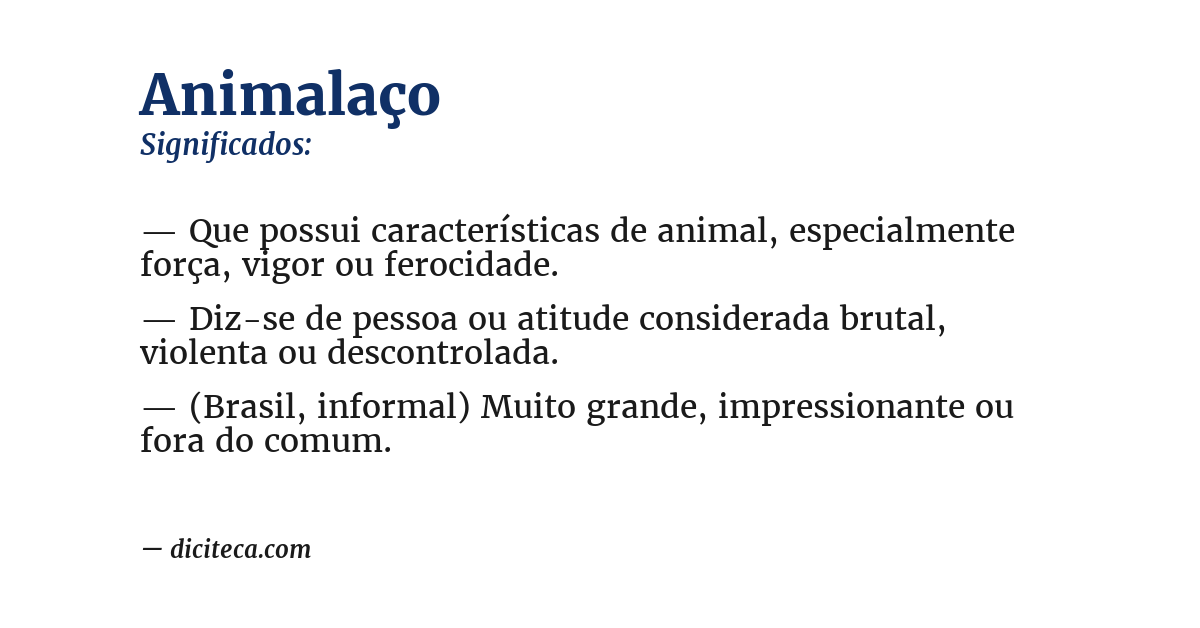 Significado de animalaço