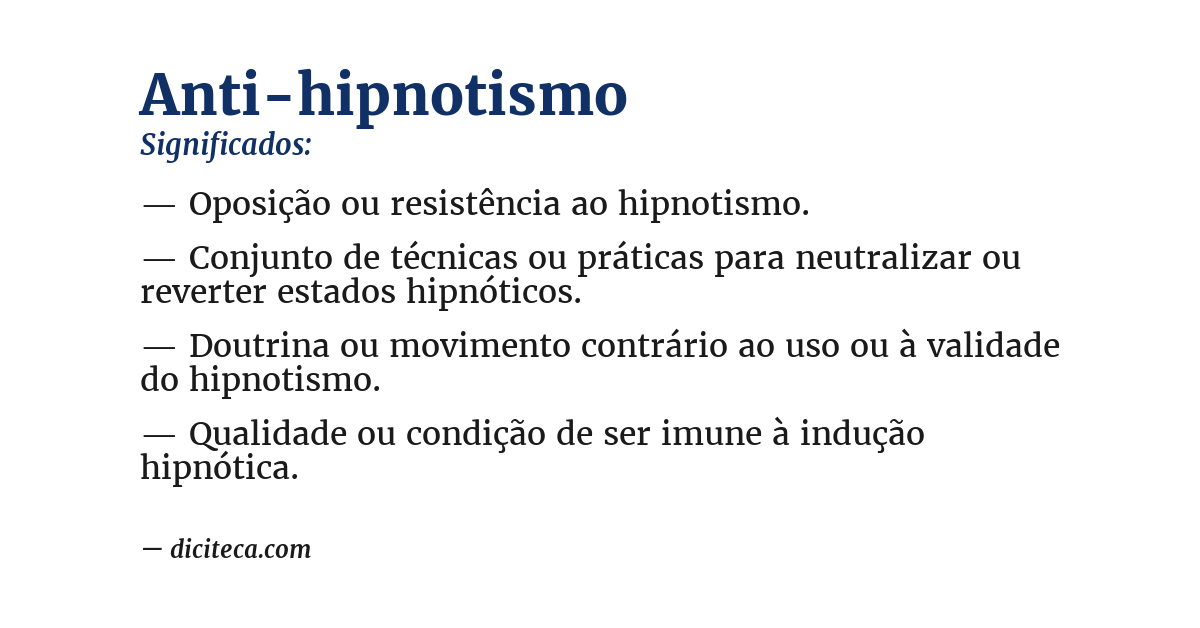 Significado de anti-hipnotismo