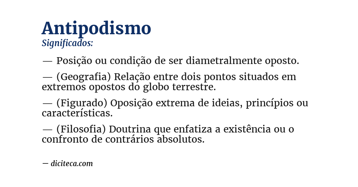 Significado de antipodismo