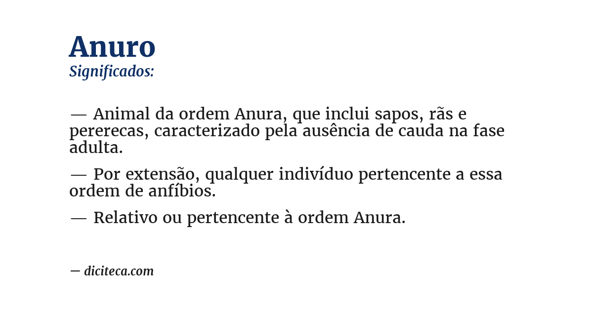 Significado de anuro
