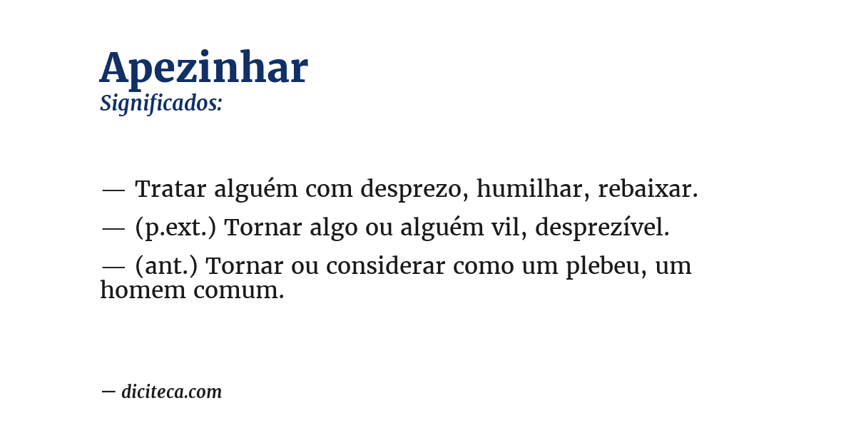 Significado de apezinhar