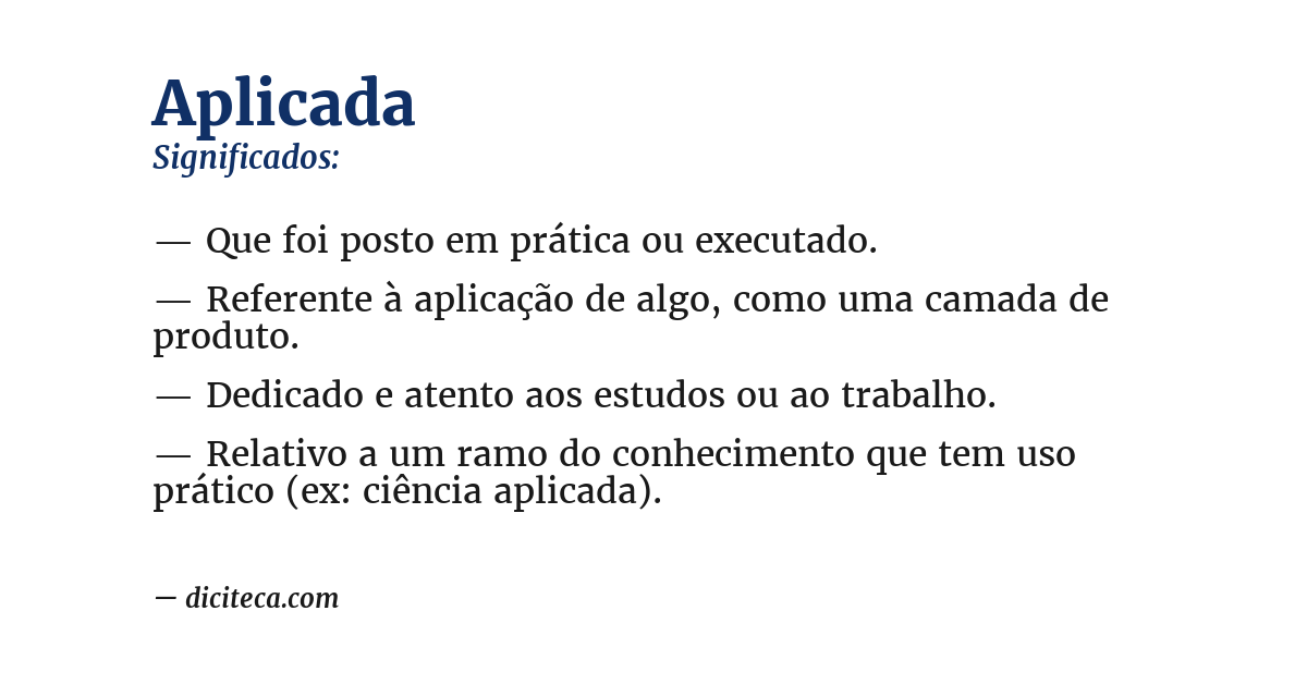 Significado de aplicada