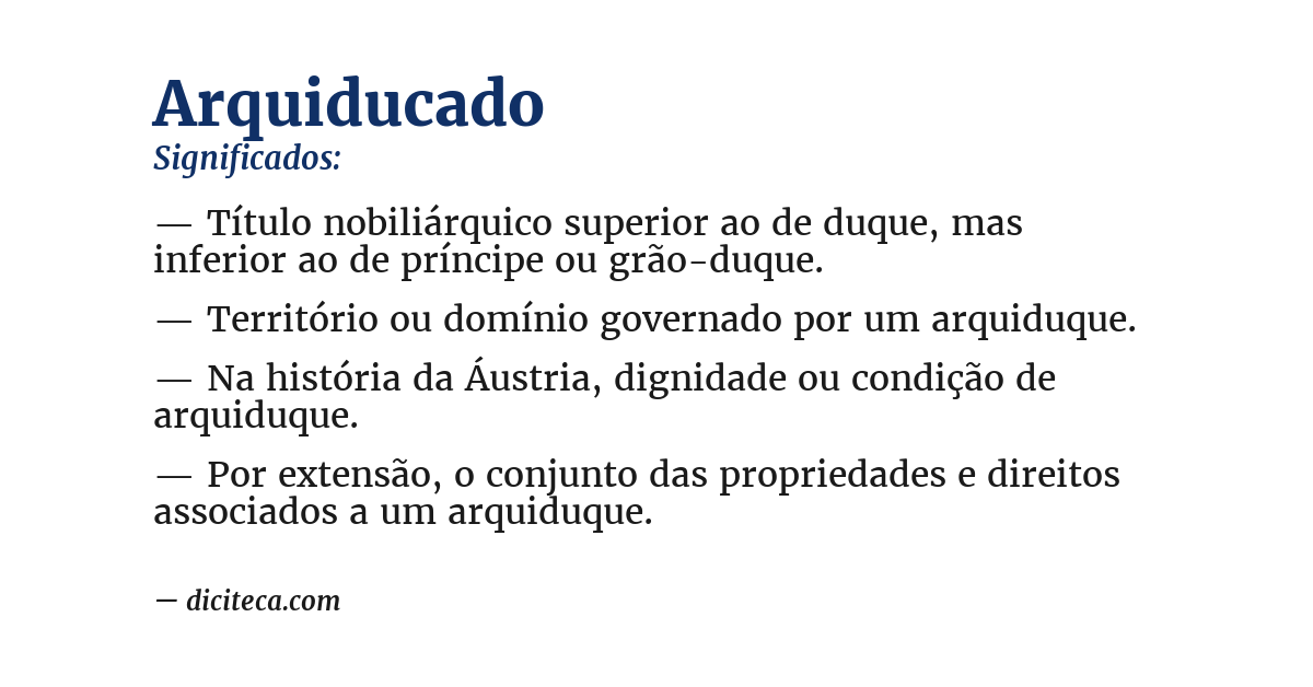 Significado de arquiducado