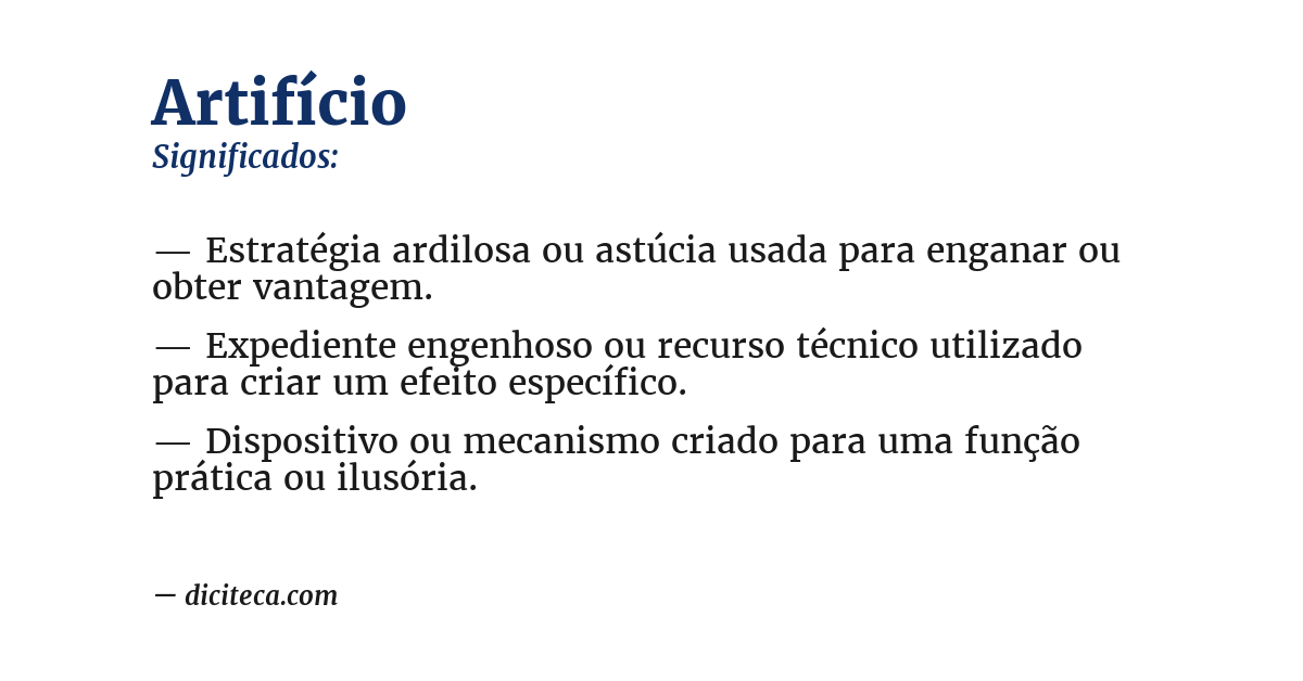 Significado de artifício