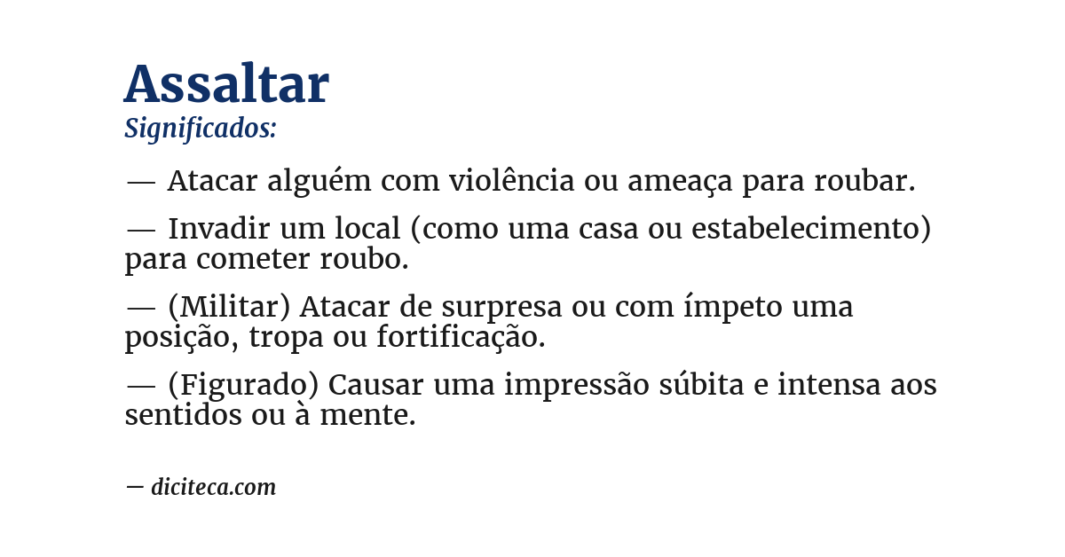 Significado de assaltar