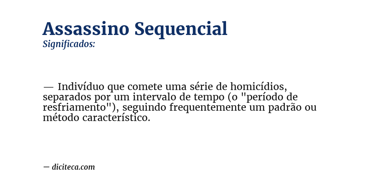 Significado de assassino sequencial