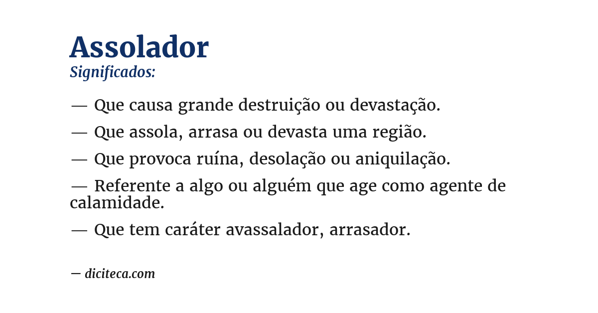 Significado de assolador