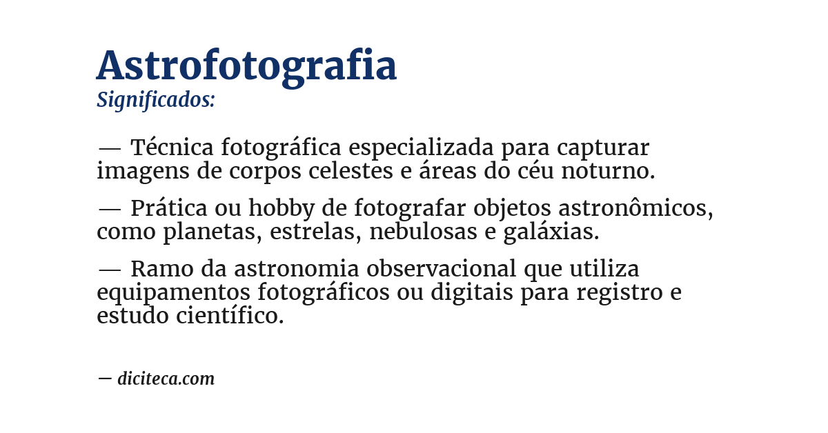 Significado de astrofotografia