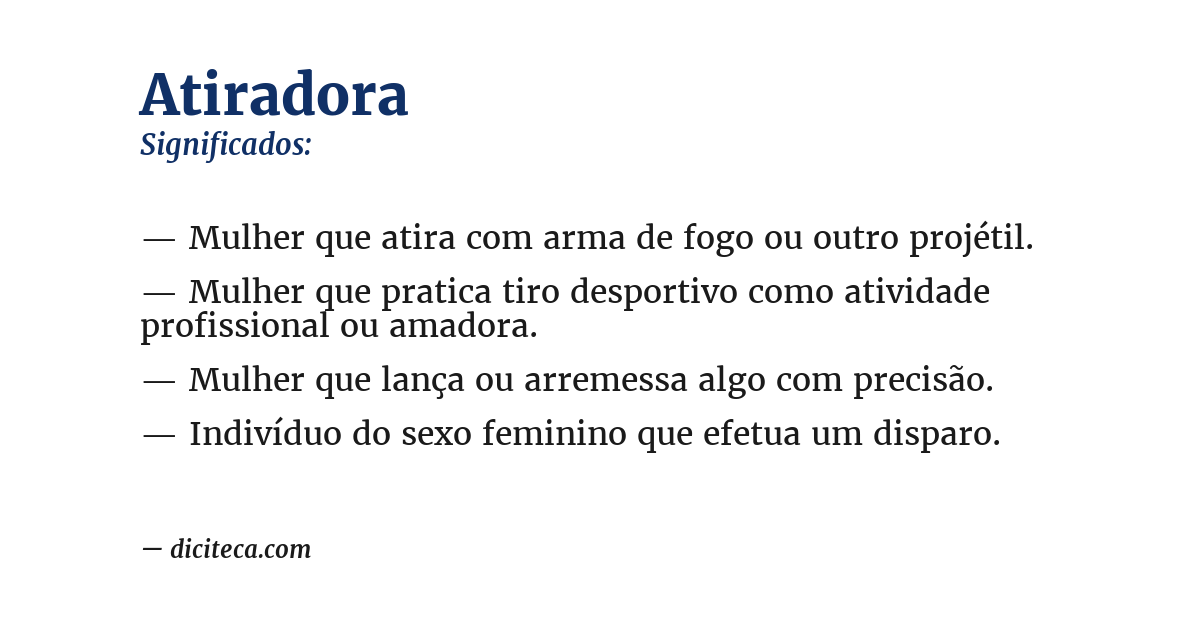Significado de atiradora