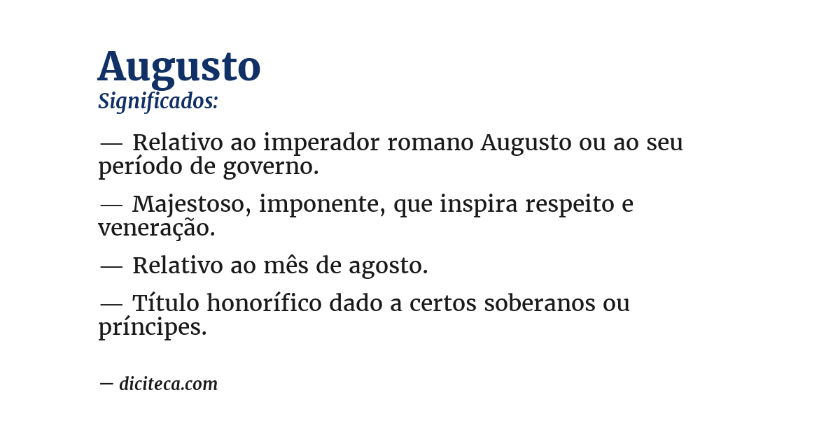 Significado de augusto