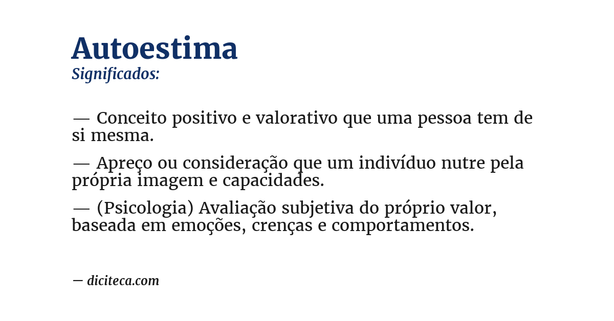 Significado de autoestima