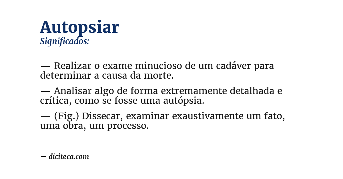Significado de autopsiar