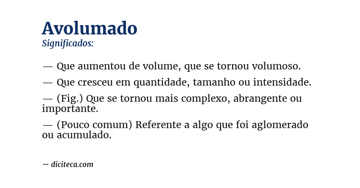 Significado de avolumado
