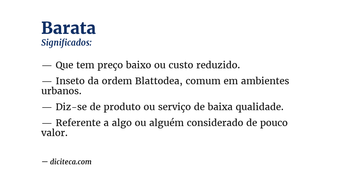 Significado de barata