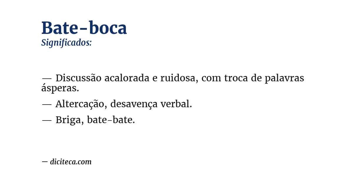 Significado de bate-boca