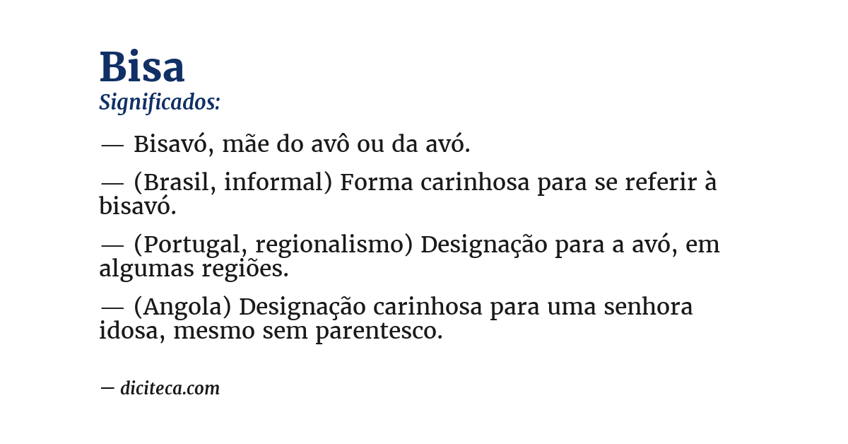 Significado de bisa