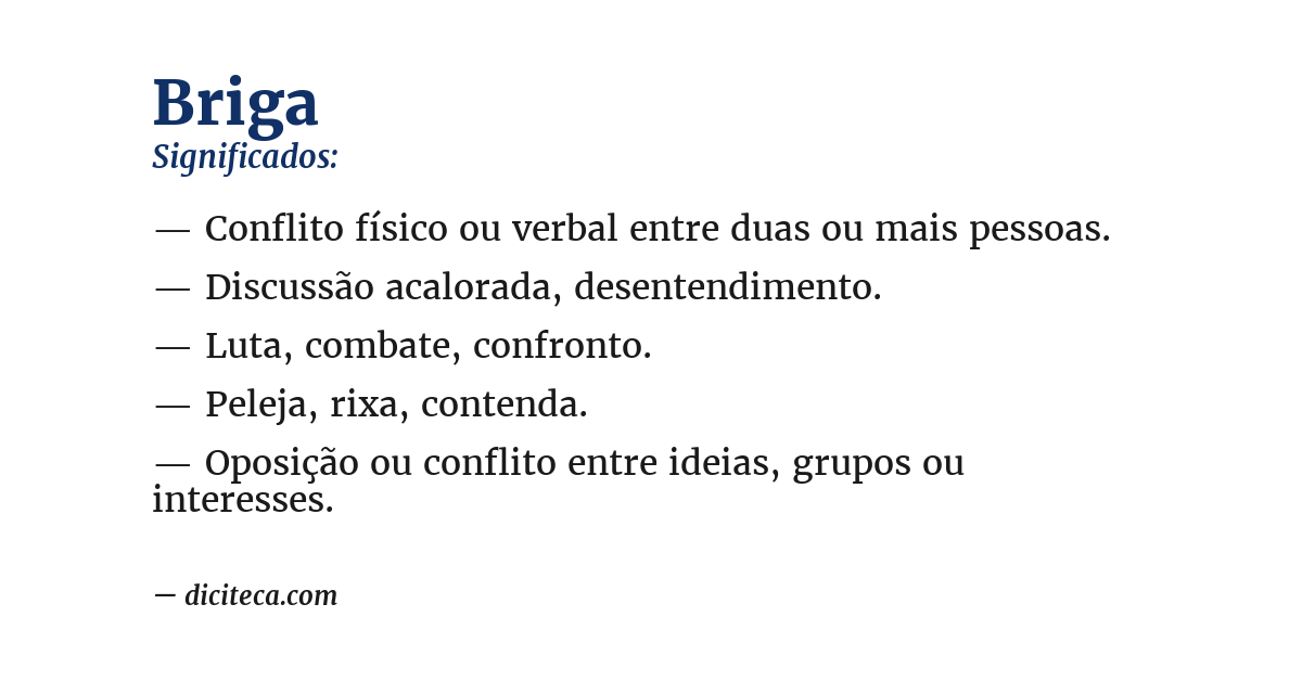 Significado de briga
