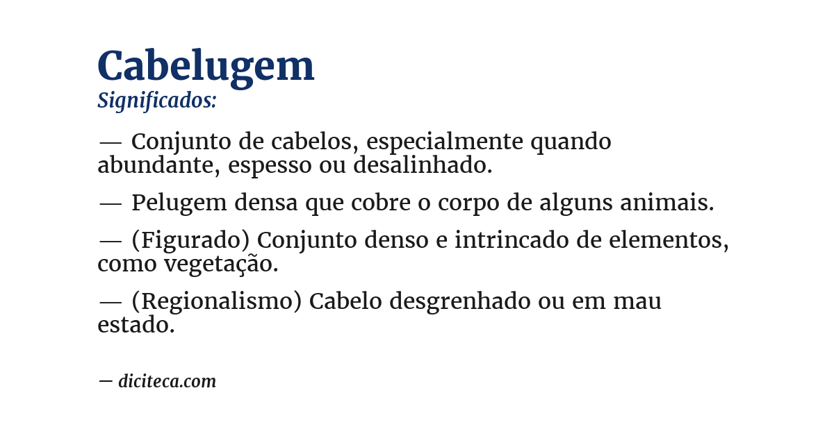 Significado de cabelugem