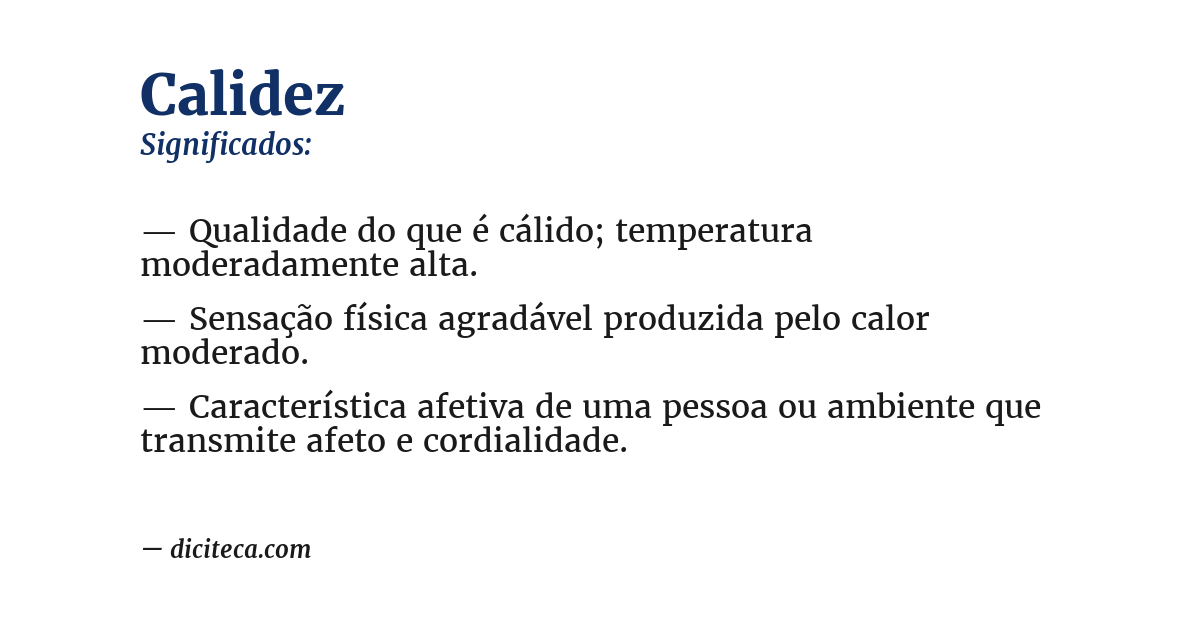 Significado de calidez