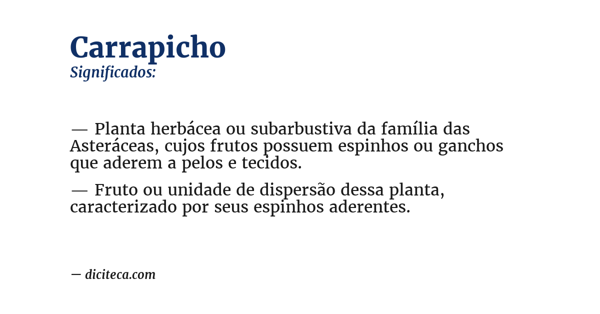 Significado de carrapicho