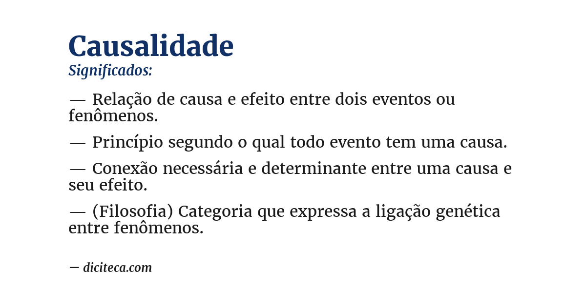 Significado de causalidade
