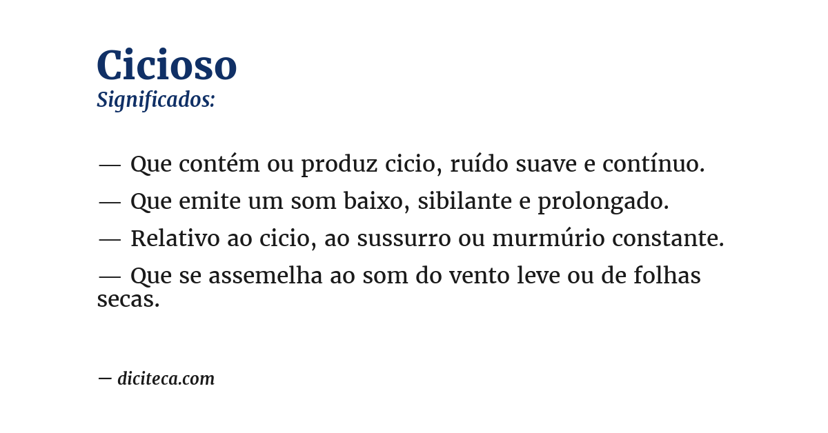 Significado de cicioso