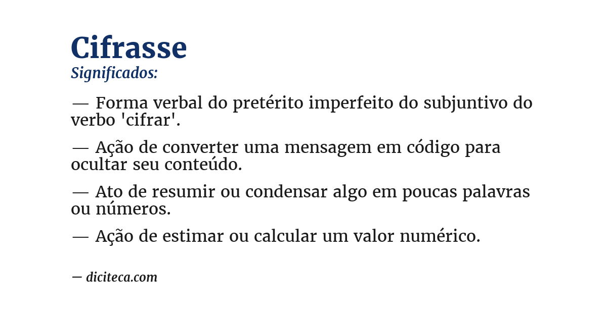 Significado de cifrasse