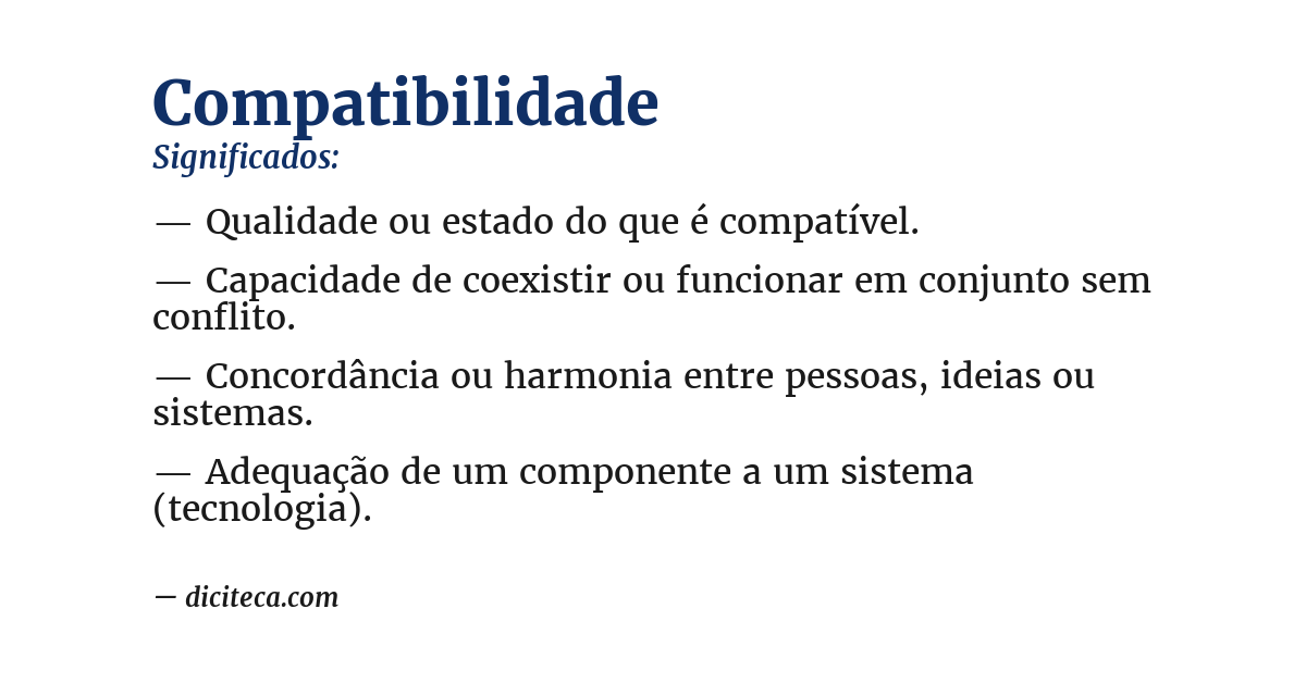 Significado de compatibilidade