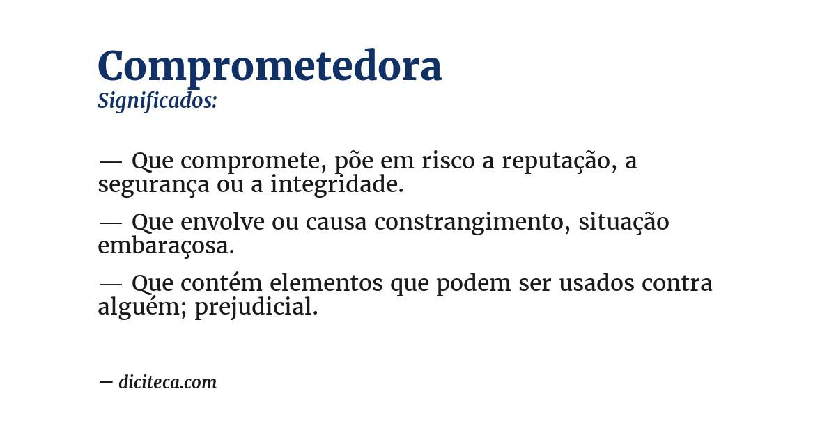Significado de comprometedora