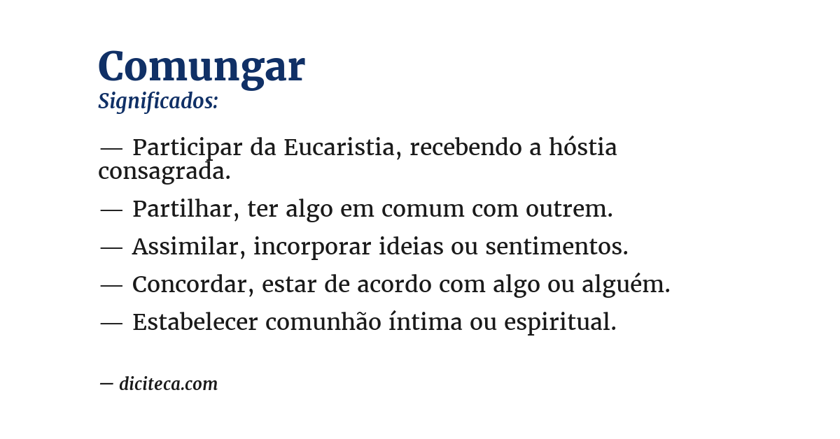 Significado de comungar