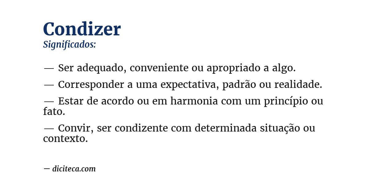 Significado de condizer