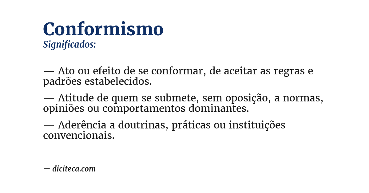 Significado de conformismo