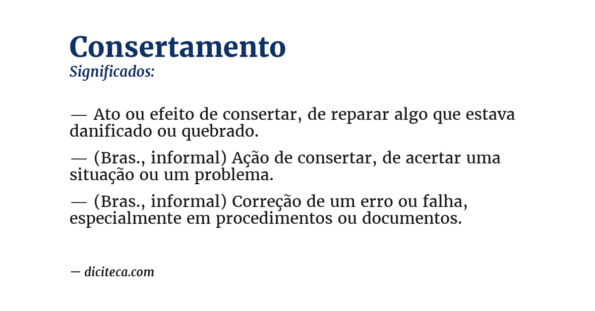 Significado de consertamento