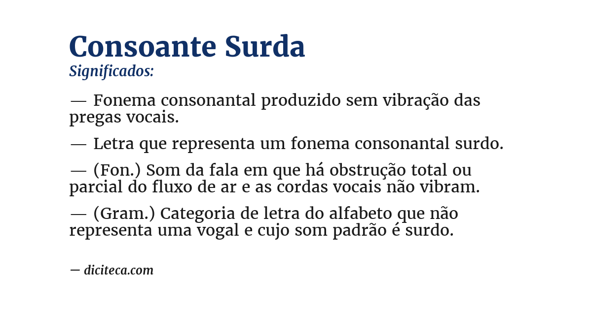 Significado de consoante surda