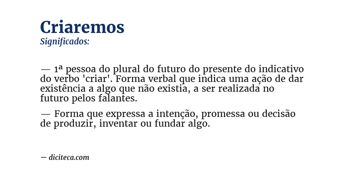Significado de criaremos