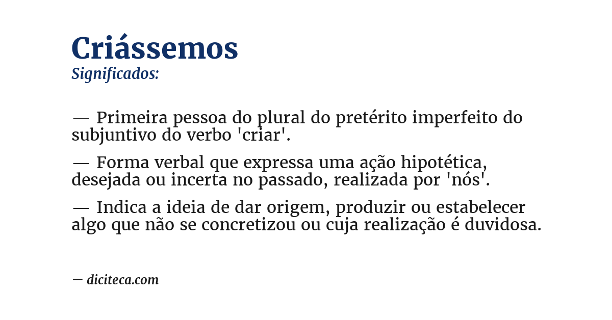 Significado de criássemos