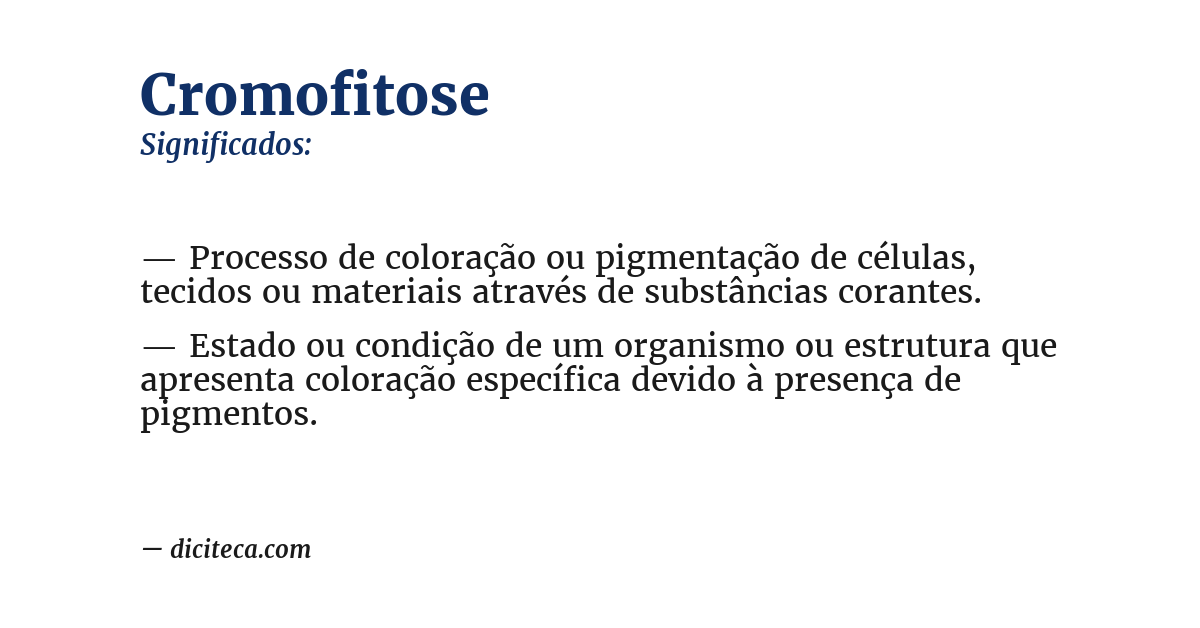 Significado de cromofitose