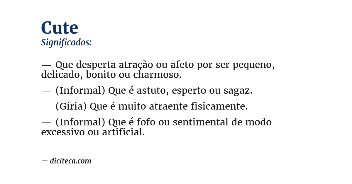 Significado de cute