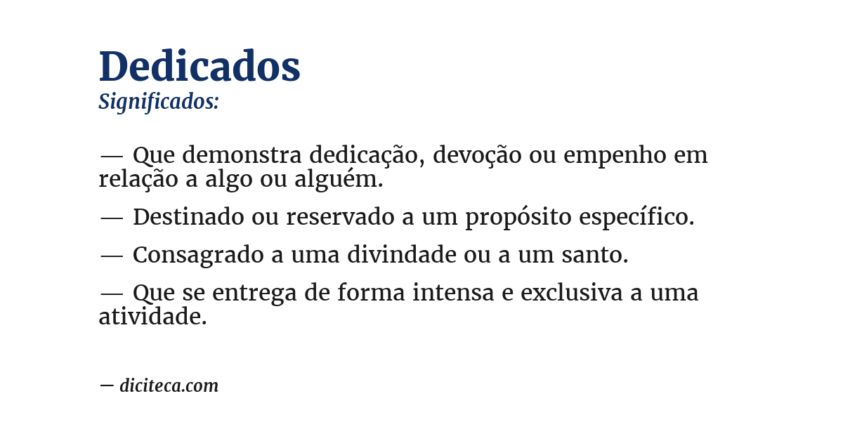 Significado de dedicados