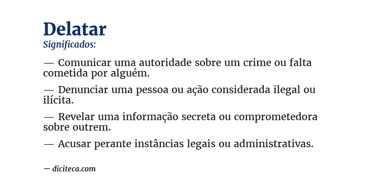 Significado de delatar